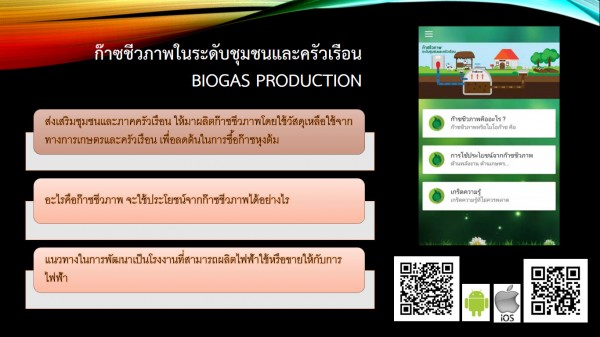 ก๊าซชีวภาพในระดับชุมชนและครัวเรือน Biogas Production 