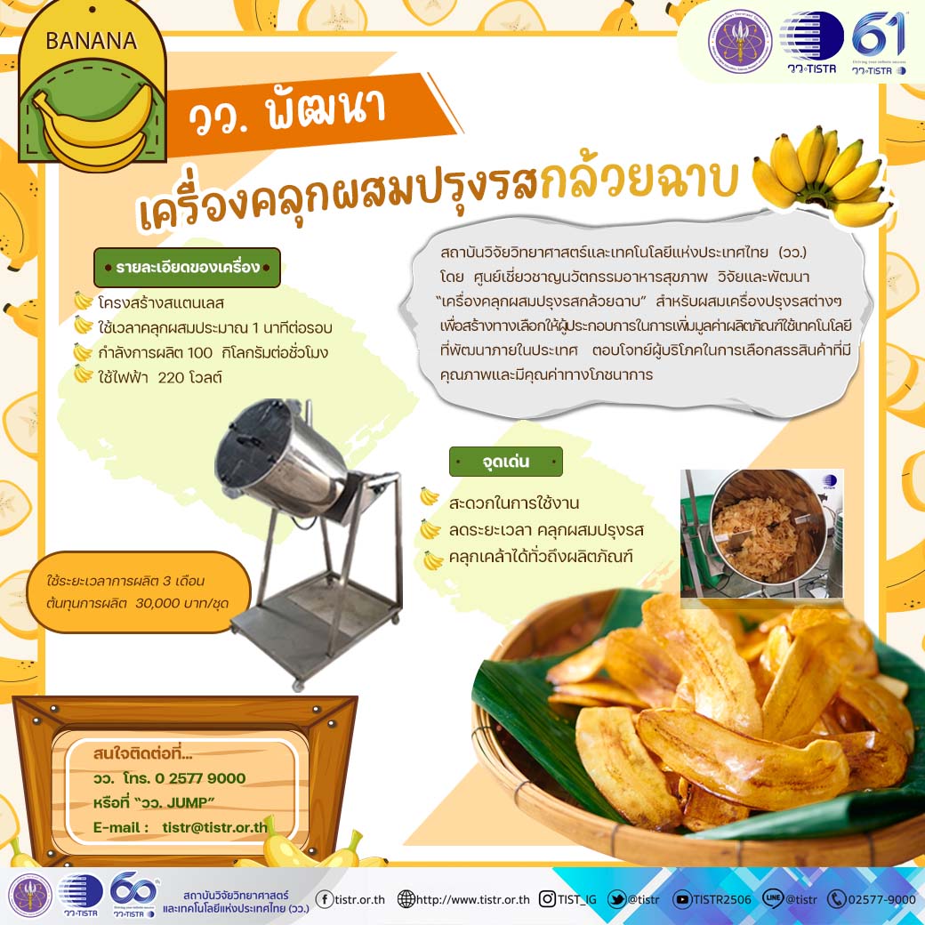 เครื่องคลุกผสมปรุงรสกล้วยฉาบ